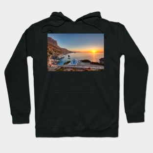 The sunrise from the famous Agia Anna in Amorgos island, Greece Hoodie